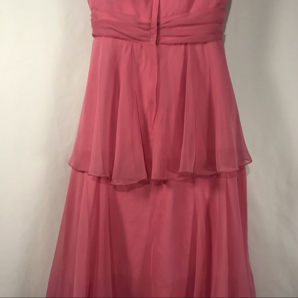 Sold—Vintage Pink Chiffon Empire Waist Maxi Dress with Matching Chiffon Cape - Picture 15 of 17